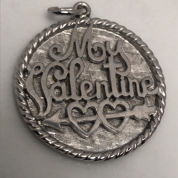 My Valentine sterling silver vintage pendant bracelet charm - Picture 1 of 4